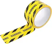 COMNESTBI 1Roll Warning Safety Tape Self Adhesive Caution Sticker for Walls Floors Equipment Yellow Safety Stripes Tape for Construction Sites Hazard Marking
