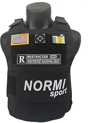 Normi Sport 1000D Oxford Cloth Adjustable Tactical Vest Paintball Vest Breathable Training Vest Icon Vest Airsoft Vest Security Vest Sports Vest for Hunting Fishing (Black), Black