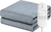 Electric Blanket Single Bed Fitted Heated Mattress Cover Underblanket - Size 150 X 70cm - Overheat Protection - Grey