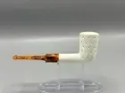 Ege Lattice Tall Chimney Pipe New Handmade block Meerschaum W Case#255