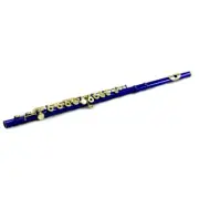 "SKY" Band Approved Closed Hole Blue Flute/Gold Keys/Hard & Soft Cases