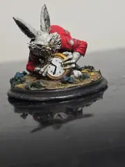 Painted White rabbit creature (1) - 1/24 75mm scale Roleplay resin miniatures SA