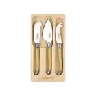 3pc Laguiole Etiquette Mini Soft Cheese/Pate Knife Set Utensils Cutlery Ivory