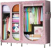 Portable Fabric Wardrobe,Multifunction Closet Storage Organizer 3 Open Cupboard Creativity Bedroom Furniture Simple Assembly 168 * 170 * 45CM(Size:168 * 170 * 45CM,Color:F) (H 168 * 170 * 45CM)