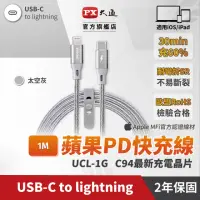 在飛比找momo購物網優惠-【PX 大通】UCL-1G USB-C快速充電傳輸線 太空灰