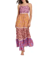 Red Carter Tie Back Maxi Swim Cover-Up Dress