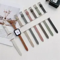 在飛比找樂天市場購物網優惠-愛馬仕扣平紋真皮錶帶 適用 apple watch 蘋果錶帶