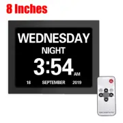 8inch Large LCD Digital Display Dementia Alarm Clock Date Time Modern Home Decor