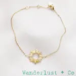 WANDERLUST+CO 澳洲品牌 金色鑲鑽 光芒太陽手鍊 SUNSEEKER