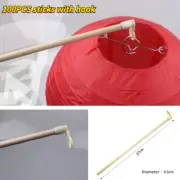 100PCS Stick with Hook Wooden Pole Lantern Holder In Hand DIY Children Toy