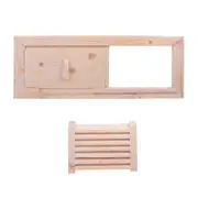1 Set Sauna Room Air Vent Blinds Grille Ventilation Panel Sauna Room Equipment Beige 34X12.5cm