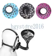 Head Harness Mouth Plugs Spiked Strap Open Gags+ Funnel Stuffer Restraint Set