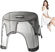 Clear Shower Bench – Acrylic Bath Stool for Bathroom Or Bedroom | Modern Transparent Shower Chair Effortless for Corner Use, Non-Skid Clear Seat for Elderly, Spa, Or Compact Showers
