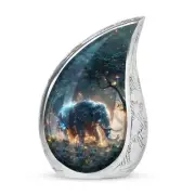 Mystical Blue Elephant Cremation Urn - Decorative Urn For Ashes For Women