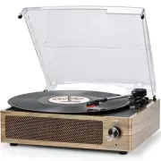 Vinyl Record Player with Speaker Vintage Turntable for Vinyl Records Belt-Dri...