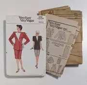 #9787 Vintage 1986 VOGUE Sewing Pattern Misses' Jacket & Skirt 8,10,12 UNCUT