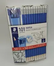 Staedtler Pencils Norica Graphite 50 Count Eraser caps Sharpener Open Box New