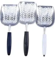 ERINGOGO Metal Cat Litter Shovel Durable Pet Scooper for Easy Cleanup Corrosion High Temperature Resistant Comfortable Grip for All Litter Types Black
