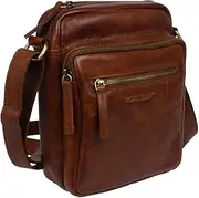 [Rowallan] of Scotland Mens Leather Cross Body Bag, Brandy, One Size