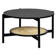 Rattan Black Round Coffee Table 80 cm