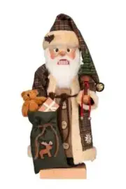 New in Box - Ulbricht Santa in Brown Checkered Coat - German Nutcracker #0-872