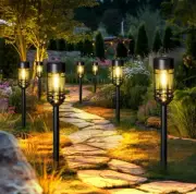 Solar Path Lights, 10 Pack Solar Pathway Lights Outdoor, Waterproof (Warm White)