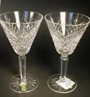 Mint WATERFORD Crystal Templemore Claret Wine Glass 6.5 Set of 2 Glasses RETIRED