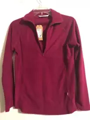 Woolrich Fushia Maroon Burgundy Fleece Quarter Zip Pullover Size Small