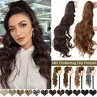 Long Mega Thick Drawstring Clip in Hair Extension Ponytail Natural as Human Wavy