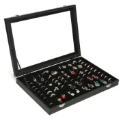100 Slots Ring Box Storage Organizer Jewelry Ring Display Case with Transpare...