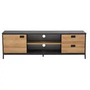 Design Square Modern Classic TV Stand Entertainment Unit W/ Storage 180cm - Oak & Black