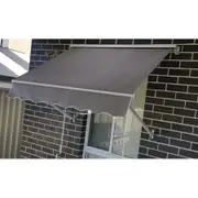 Outdoor Pivot Arm Awning with Aluminium Hood in Grey Polyester-3 sizes