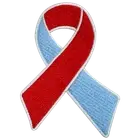 Red and Blue awareness Patch Embroidered Iron on Sew on patch for Clothes
