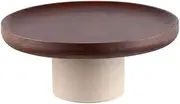 AIMALL Vintage Japanese Style Acacia Wood Cake Tray - Elegant High-Foot Dessert Plate for Home and Dessert Table Display