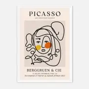 Galrie Picasso Les Dejeuners Dessins Art Print-Iconic Berggruen Exhibition Masterpiece, White Frame, A0 84 x 119cm (33 x 47inch)
