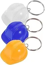 BESTOYARD 3pcs Mini Helmet Shape Keychain Unique Metal Keyring for Women Creative Backpack Pendant Blue Yellow White for Bag Decoration