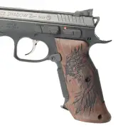 New CZ Shadow 2 Grips, Engraved Walnut Wood Gungrip Handcrafted T1 Rare