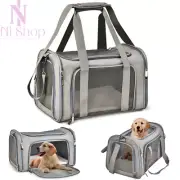 Durable Pet Carrier Bag Cat Dog Travel Shoulder Tote with Breathable Mesh & Pads