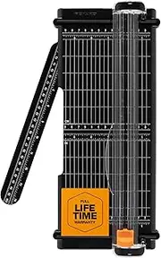 Fiskars Recycled SureCut™ Portable Paper Trimmer - 12” Cut Length - Craft and Office Paper Cutter with Grid Lines - Black