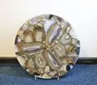 Round Agate Coffee Table Top, Agate Stone Dining Center Table Top, Side Table