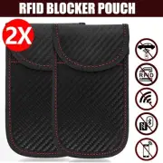 2x Car Key Signal Blocker Case Faraday Cage FOB Pouch Keyless RFID Blocking Bag