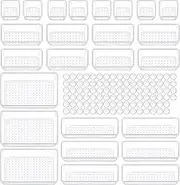 Clear Plastic Drawer Organizers Set 25 PCS Bathroom and Vanity Organizer Trays Non-Slip Storage Containers for Makeup Jewelries Bedroom Office