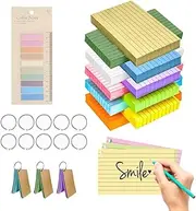 HAPLOVE 1000PCS Multicolored Index Cards (3x5 Inches) – 10 Colors, 10 Packs of 100 Each, Ruled Note Cards with Bonus 200PCS Index Tabs for Studying, Flashcards, and Office Use