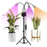 VIVOSUN Tri-Head 60W LED Grow Lights with Stand - Full Spectrum