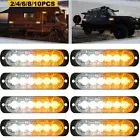 2/4/6X LED Strobe Light Bar Car Truck Flashing Warning Hazard Beacon Amber/White