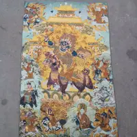 在飛比找蝦皮購物優惠-吉祥天母唐卡金絲刺繡西藏佛像畫像玄關畫藏傳掛畫