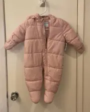Water-Resistant Frost Free Puffer Snowsuit, Pink, 6-12 M- NWT