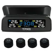 Solar Tire Pressure Real-Time Display Wireless Monitoring System - Black