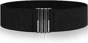 [JIEYAO] Wide Elastic Waist Belts for Women, Vintage Stretch Waist Belt Elastic Belt for Dresses with Lock Buckle