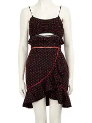 Brown Polkadot Cutout Mini Dress